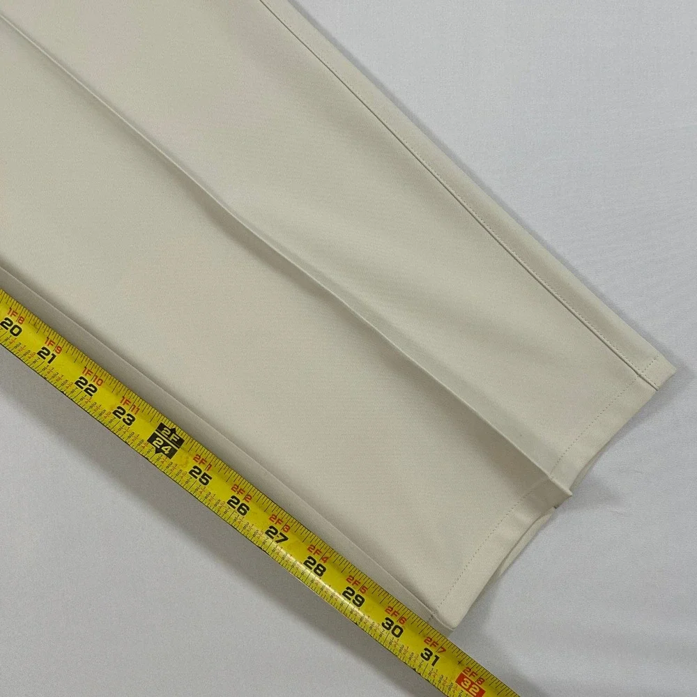 Peter Millar Pants Mens 38 Cream Crown Sport Golf Performance Flat Front Stretch